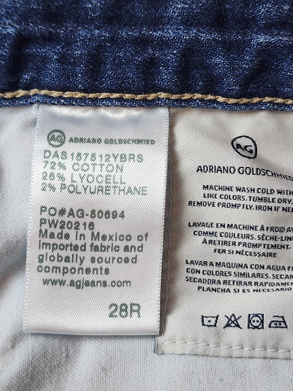 ​AG Adriano Goldschmied The Ex-Boyfriend Slim Jeans Size 28R Slouchy Blue Denim